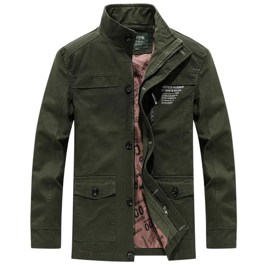 Men's Casual Windbreaker Jacket in Washed Cotton