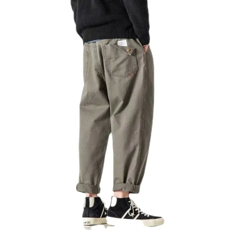 Trendy Retro Plus Size Loose Straight Overalls for Men