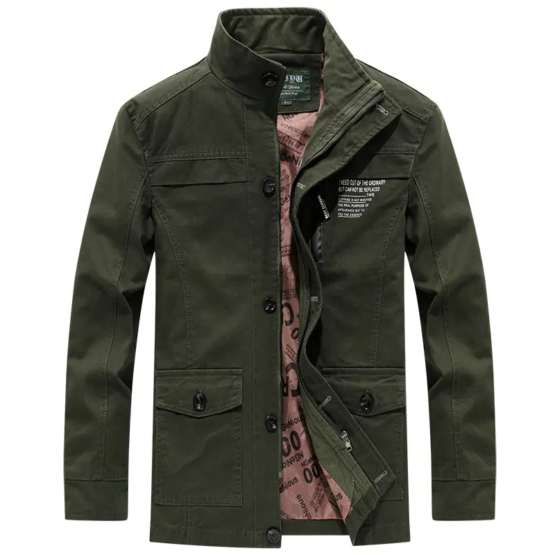 Men's Casual Windbreaker Jacket in Washed Cotton