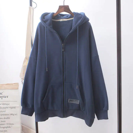 Korean Style Loose Fleece Sweater with Fan Design