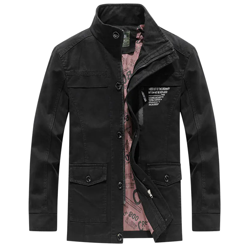 Men's Casual Windbreaker Jacket in Washed Cotton