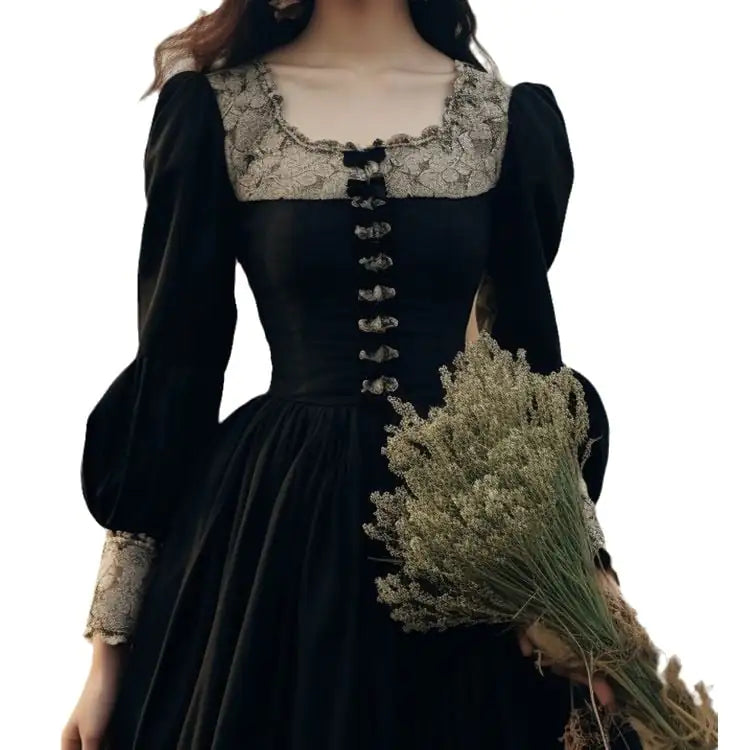 French Hepburn Style Black Retro Vintage Women's Dress