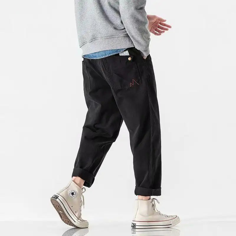 Trendy Retro Plus Size Loose Straight Overalls for Men