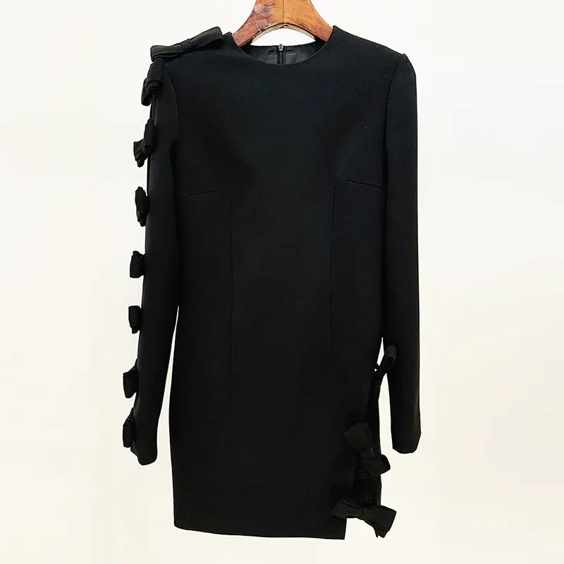 Asymmetric Hollow Bow Dress