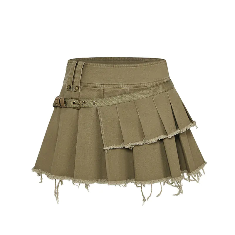 Asymmetric Splicing Work Dress with Short Skirt
