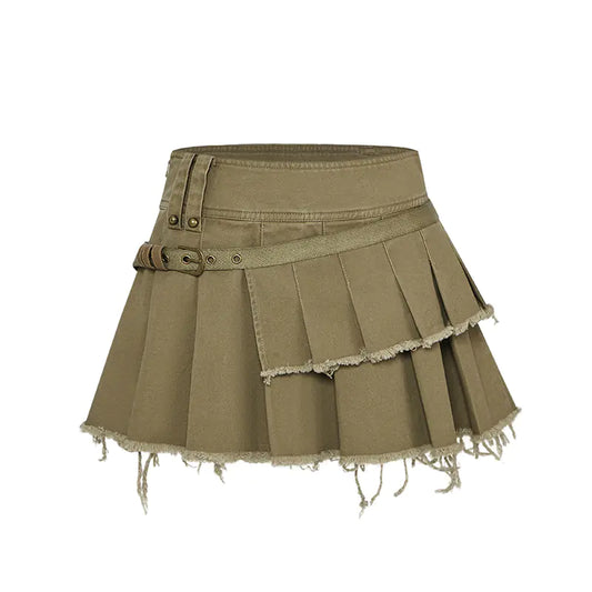 Asymmetric Splicing Work Dress with Short Skirt