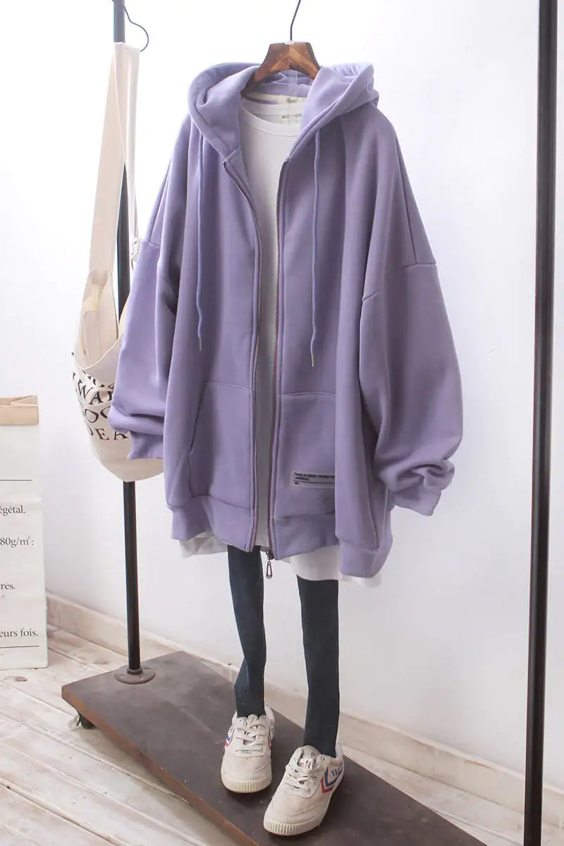 Korean Style Loose Fleece Sweater with Fan Design